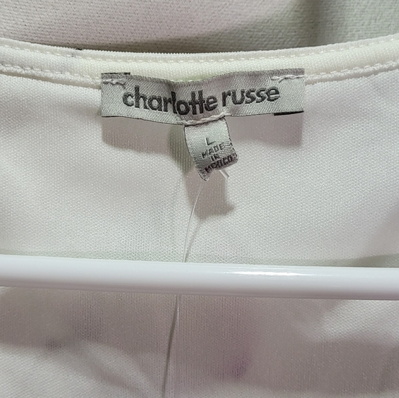 Charlotte Russe Women's NWT White Floral V-Neck Sleeveless Mini Dress Size Large - Picture 4 of 10